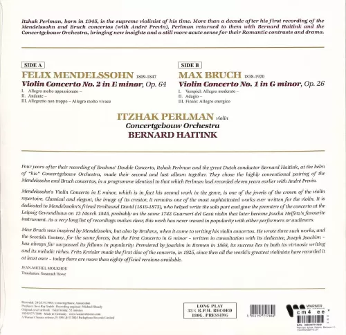 Itzhak Perlman – Mendelssohn / Bruch Violin Concertos (LP)