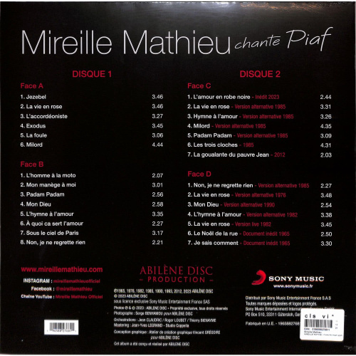 Mireille Mathieu – Mireille Mathieu Chante Piaf [2LP]