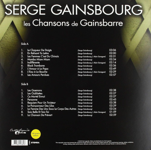 Serge Gainsbourg – Les Chansons de Gainsbarre (LP)
